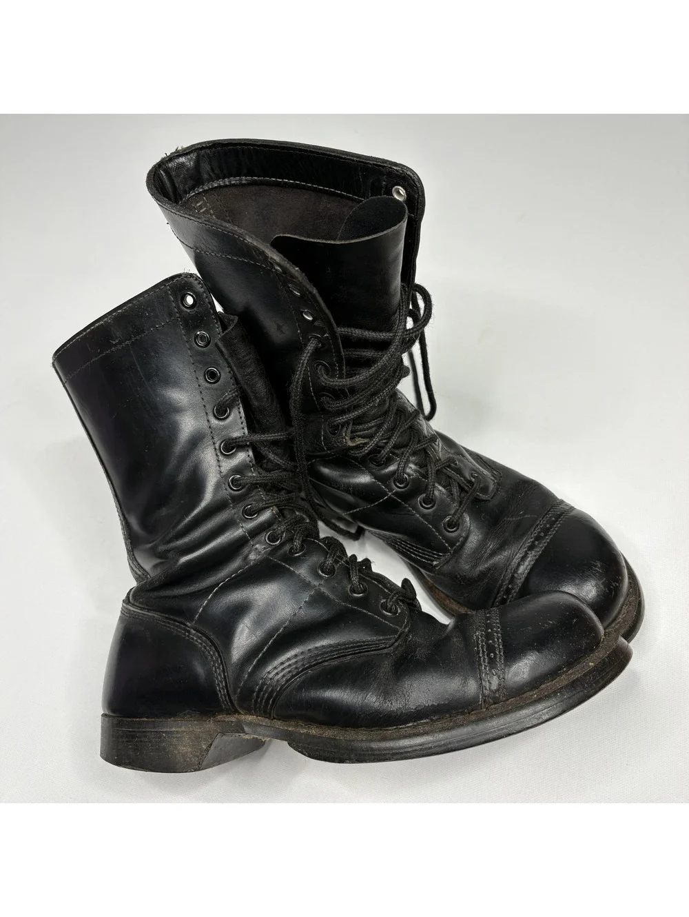 Vintage Black Leather Combat Boots Gothcore Sz 10.5 Men